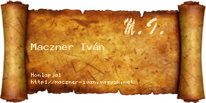 Maczner Iván névjegykártya