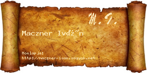 Maczner Iván névjegykártya