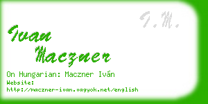 ivan maczner business card