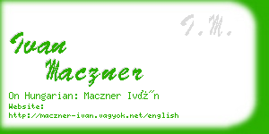 ivan maczner business card